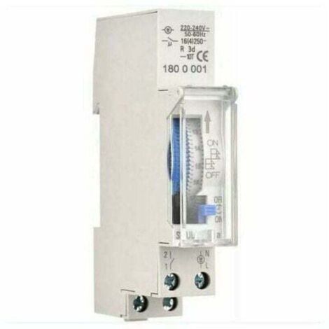 Minuterie mécanique de 24 heures Minuterie minimale de 15 minutes Montage sur rail Batterie intégrée, SUL180a AC220-240V Gris - SUL180a AC220-240V Gris