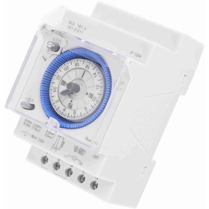 Minuterie Mécanique, Intervalles de 15 Minutes, Interrupteur de Temps électrique à Usage Intensif SUL181d pour Chauffe-eau, Lampadaires, Irrigation,