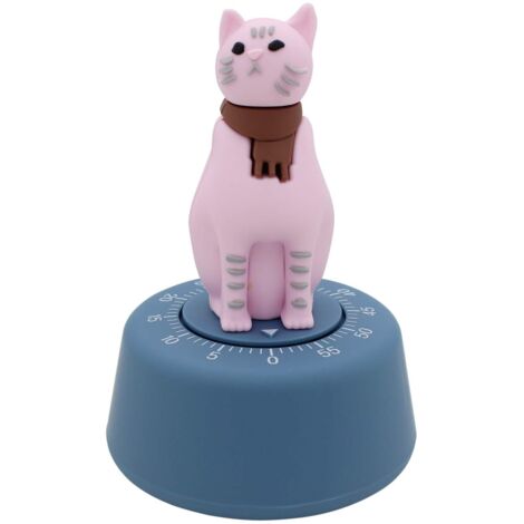 Minuterie Minuterie de Cuisine mécanique en Forme de Chat en Forme de Chat(Rose)