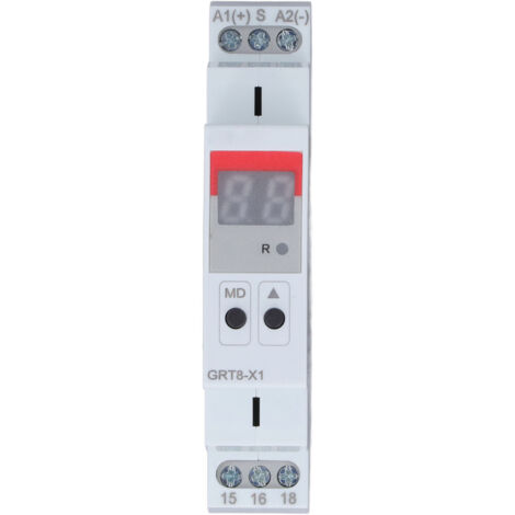 Minuterie Numérique à Affichage Digital Haute Précision en ABS Ignifuge avec Voyant Rouge 12V‑240V AC/DC