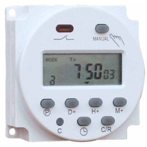 Minuterie Numérique à Relais 220V LCD Minuterie de Laboratoire Interrupteur Programmable