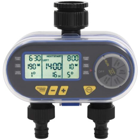 Minuterie numérique automatique d'arrosage avec sortie double vidaXL - Multicolore