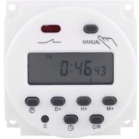 Minuterie numérique LCD Commutateur de temps de micro-ordinateur programmable hebdomadaire Minuterie de relais 17on17off (24V)
