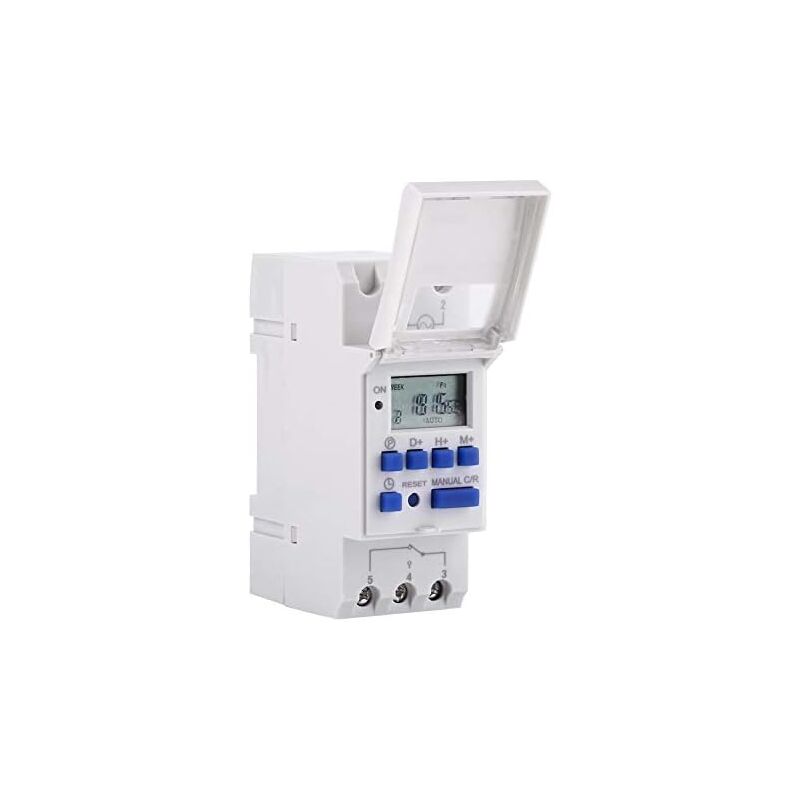 Minuterie numérique programmable, écran lcd, minuterie hebdomadaire, avec rail din (220 v)