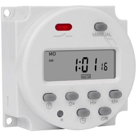 Minuterie numérique Programmable hebdomadaire de 7 jours, 12V AC/DC, éclairage électronique, programmateur de relais de temps quotidien, batterie intérieure, 1 pièces (Color : 12V with 4 wires)