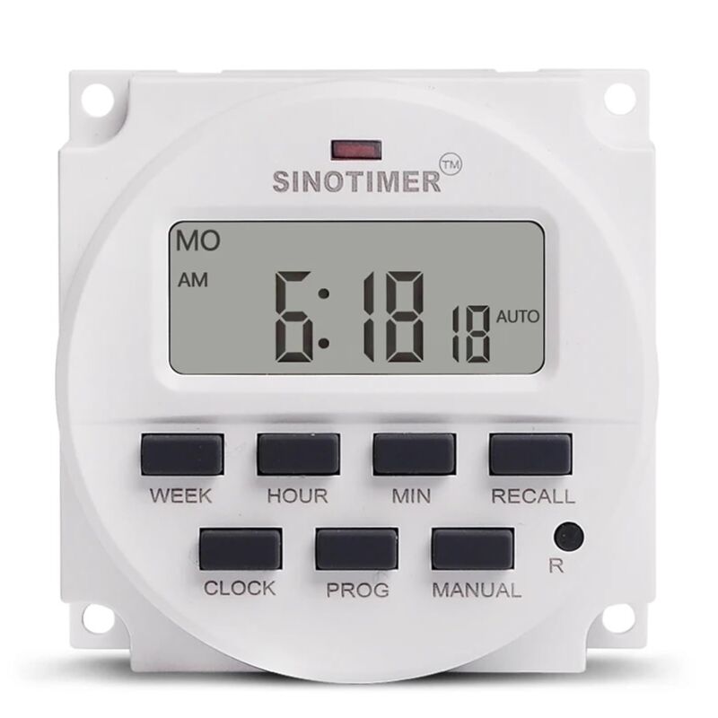 Minuterie numérique Programmable sur 7 jours, 110V 120V AC, relais temporisé for le contrôle du temps, TM618N-4 15.98 Inch LCD Digital Timer