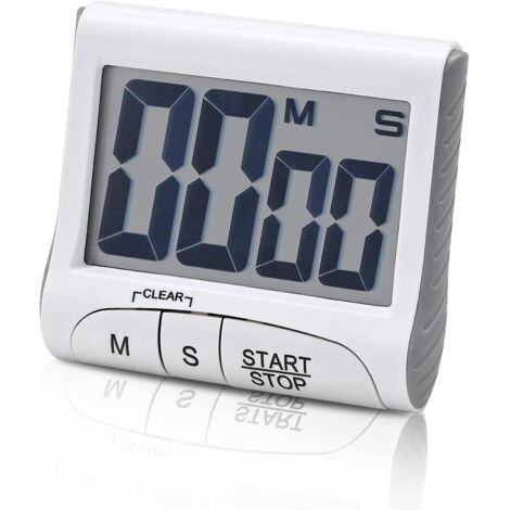 minuterie Numrique (blanche, Piles Non Incluses), Compte  Rebours Grand Cran, Minuterie De Cuisine Multifonction Avec Affichage Lcd Fort, Petit Ch