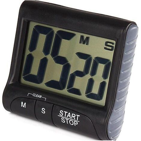 minuterie Numrique (noire, Piles Non Incluses), Compte  Rebours Avec Grand Cran, Minuterie De Cuisine Multifonction Avec Affichage Lcd Fort, Petit
