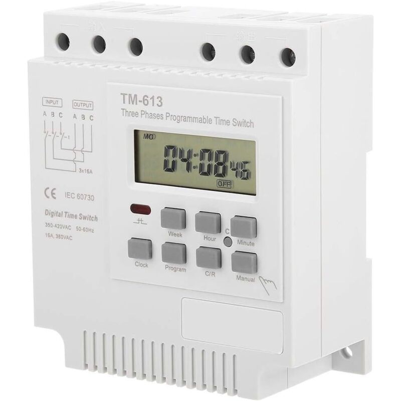 Minuterie Programable - Minuteur 380V TM-163 Commutateur de minuterie pour moteur triphasé 350v-420vAC