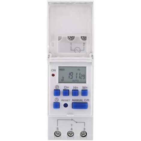 Minuterie programmable numérique Affichage LCD Interrupteur horaire programmable hebdomadaire Relais temporisé 16on & 16off minuterie(12V)