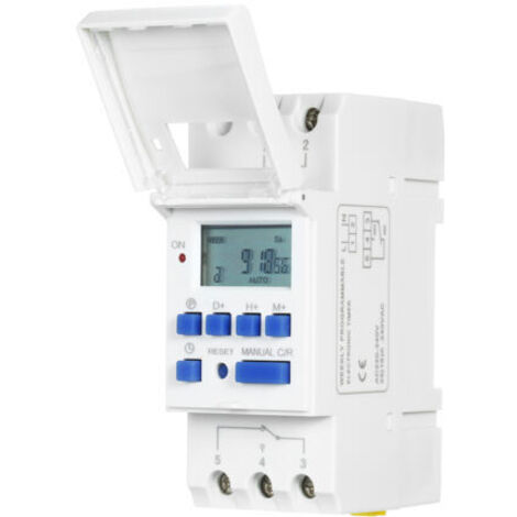 Minuterie Programmable Numérique de 7 Jours, écran LCD, Batterie Rechargeable Intégrée pour Lampadaires, Appareils Ménagers (220V)