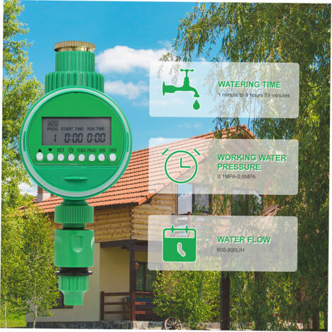 Minuterie programmable pour tuyau d'arrosage 3/4" et 1/2" - Contrôleur irrigation automatique jardin sans fil avec écran LCD et batterie