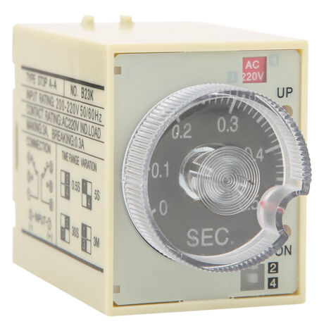 Minuterie Réglable ST3PA-A 220V AC, Relais Temporisé avec Boîtier Antiparasite et Commande Manuel