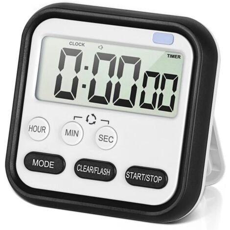 Minuterie visuelle numérique 24 heures, horloge magnétique, chronomètre, grand écran LCD et gros chiffres