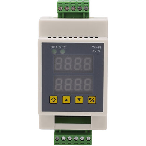 Minuteur 2 Canaux LCD Précision Module Temporisateur ABS 7‑27V DC 220V AC Blanc