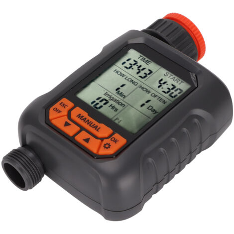Minuteur arrosage G3/4 IP65 avec grand écran LCD et adaptateur cuivre, programmable et résistant aux intempéries