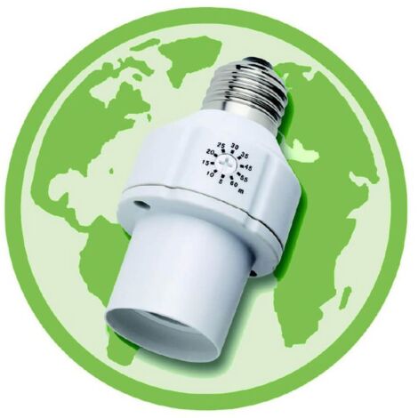 Minuteur automatique E27 avec durée réglable 5-60 minutes – Avertisseur sonore 2 minutes avant arrêt – Installation facile dans douille – Eqwergy