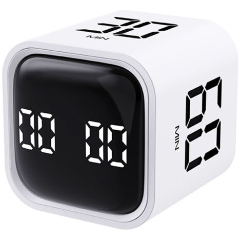 Minuteur Cube Minuteur de cuisine numérique avec affichage LED Minuteur à compte à rebours rechargeable par USB-C pour cuisiner, participer à des réunions, aller en classe, étudier ou faire du sport