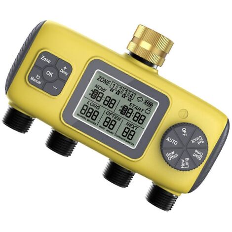 Minuteur d'arrosage automatique à 4 voies pour jardin