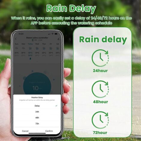 Minuteur d'arrosage intelligent WiFi Tuya, contrôleur d'irrigation numérique pour jardin, A--