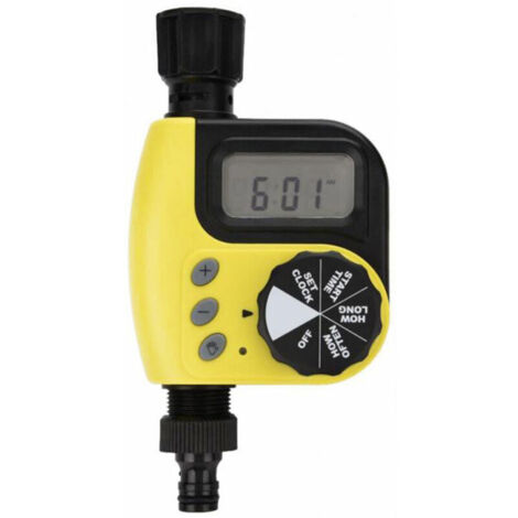 Minuteur d'arrosage, irrigation goutte à goutte automatique, arrosage intelligent, extérieur, jardin (jaune)