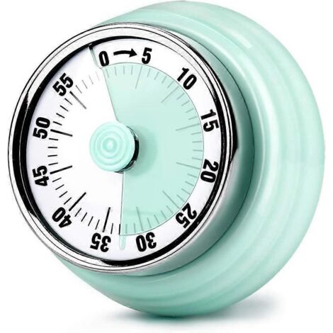 Minuteur de cuisine, 60 minutes, mécanique magnétique, sans pile, avec alarme de 72 dB