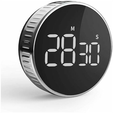 Minuteur de Cuisine, Compte à Rebours Kitchen Timer pour Cuisine Cuisson Classe Formation, Minuterie Aimanté Numérique Affichage LCD, Commande de Rotation, Outil de Gestion du Temps