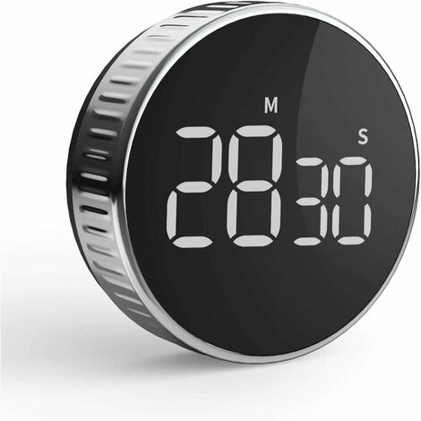 Minuteur de Cuisine, Compte à Rebours Kitchen Timer pour Cuisine Cuisson Classe Formation, Minuterie Aimanté Numérique Affichage LCD, Commande de Rotation, Outil de Gestion du Temps