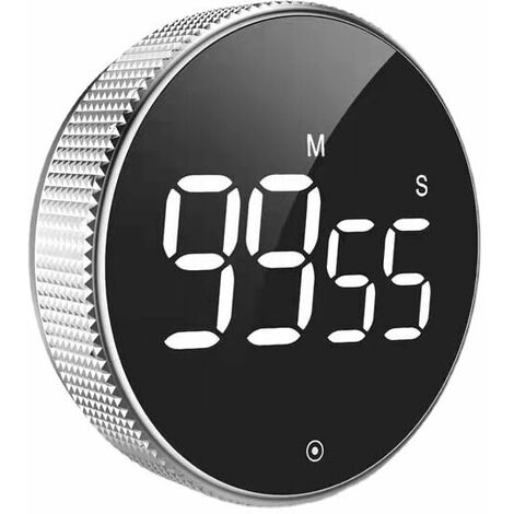 Minuteur de Cuisine, Compte à Rebours Kitchen Timer pour Cuisine Cuisson Classe Formation, Minuterie Aimanté Numérique Affichage LCD, Commande de Rotation, Outil de Gestion du Temps，1 pcs，n