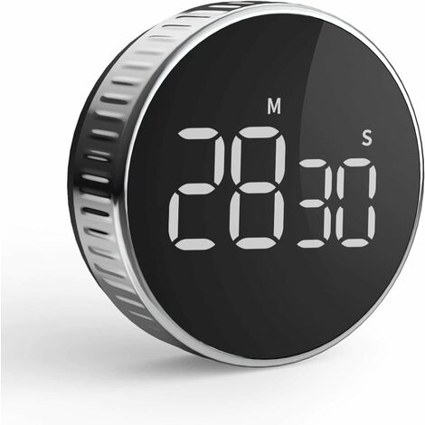 Minuteur de Cuisine, Compte à Rebours Kitchen Timer pour Cuisine Cuisson Classe Formation, Minuterie Aimanté Numérique Affichage LCD, Commande de Rotation, Outil de Gestion du Temps,VEBTles