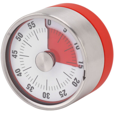 Minuteur de Cuisine Magnétique en Acier Inoxydable - Gestion du Temps pour Étudiants, Rouge