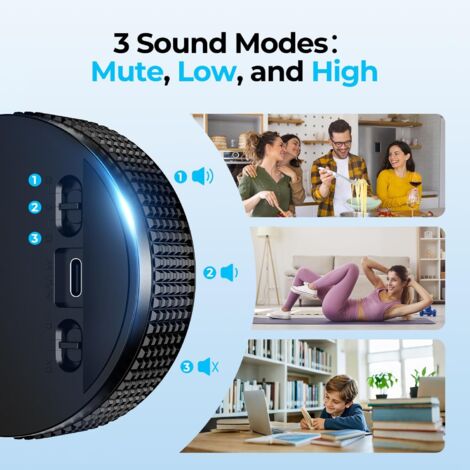 Minuteur de cuisine magnétique rechargeable pour la cuisson et le bricolage. Minuteur numérique à grand écran avec compte à rebours et 3 alarmes sonores préréglées de 5/15/25 minutes, idéal pour les g