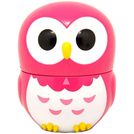 Minuteur de cuisine mécanique miniature en forme de hibou mignon, 60 minutes, alarme sonore, minuteur manuel