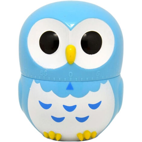 Minuteur de cuisine mécanique miniature en forme de hibou mignon, 60 minutes, alarme sonore, minuteur manuel