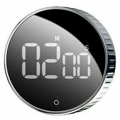 Minuteur de Cuisine Minuterie Numérique avec Fonction de Chronomètre et Compte à Rebours 2 Modes d’Écran d'Affichage 3 Niveaux de Volume Réglable Boîtier en Alliage d'Aluminum B