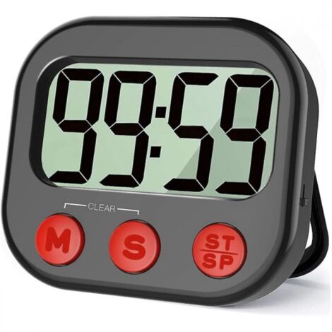 Minuteur de cuisine, minuteur visuel numérique, horloge magnétique, chronomètre, compte à rebours, écran LCD