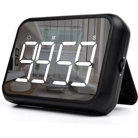 minuteur De Cuisine (noir), Minuteur De Classe Numrique 4" Pour Enfants, Grand Compte  Rebours Magntique  Led Avec Fonction D'clairage Continu Pou