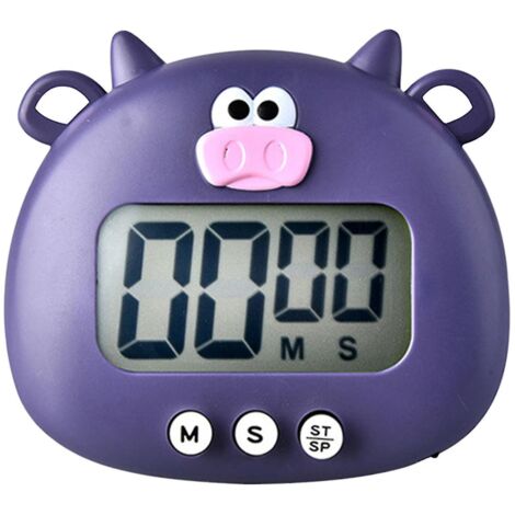 Minuteur de cuisine numérique en forme d'animal mignon avec support magnétique puissant, alarme sonore, grand écran, idéal pour la gestion du temps, le sport et la pâtisserie (type E-2).