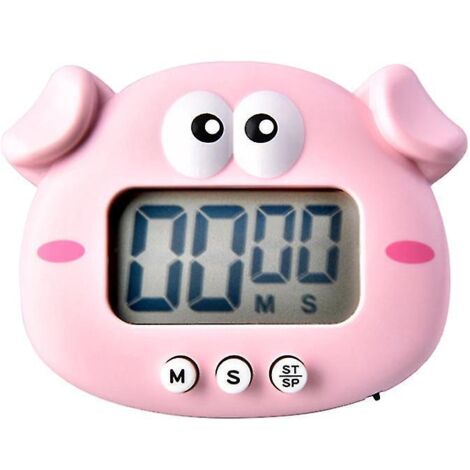 Minuteur de cuisine numérique en forme d'animal mignon avec support magnétique puissant, alarme sonore, grand écran, idéal pour la gestion du temps, le sport et la pâtisserie (type E-4).