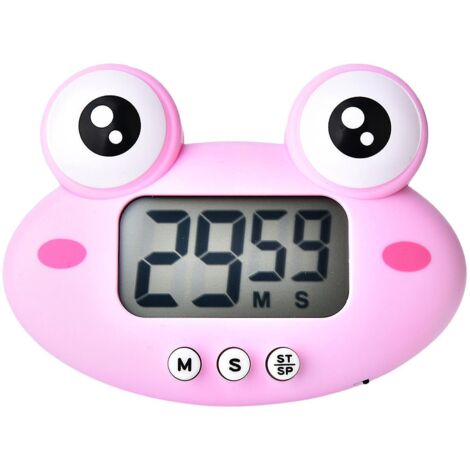 Minuteur de cuisine numérique en forme d'animal mignon avec support magnétique puissant, alarme sonore, grand écran, idéal pour la gestion du temps, le sport et la pâtisserie (type E, 6 pouces).