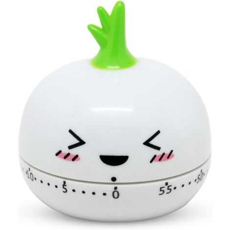 Minuteur de Cuisine, Outil de Cuisson à 360 Degrés Minuterie de Légumes à Compte à Rebours Mécanique Réveil Minuterie de Cuisine Créative Minuterie de Cuisson Multifonctionnelle (Blanc),