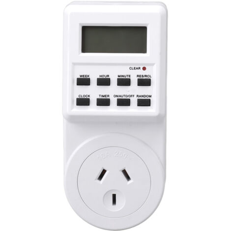 Minuteur de Prise Numérique avec Compte à Rebours - Interrupteur Programmable pour Économie d'Énergie, Protection Arrêt Automatique - Prise AU 230V 10A 2400W.