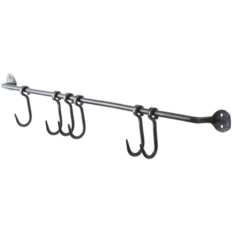 Patère 6 crochets en métal noir