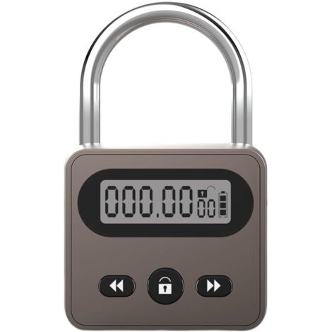 Minuteur en métal, 999 heures de temps maximum, rechargeable par USB, écran LCD, marron
