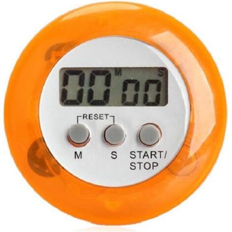 Minuteur magnétique numérique pour la cuisine, avec écran LCD et alarme sonore (orange)