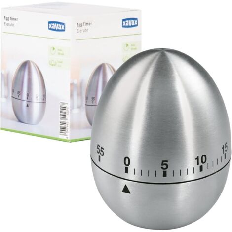 Minuteur Mécanique - 1 Unité - Acier Inoxydable - Compte À Rebours 59 Min - Cuisson Œufs Et Pâtisserie - Argent