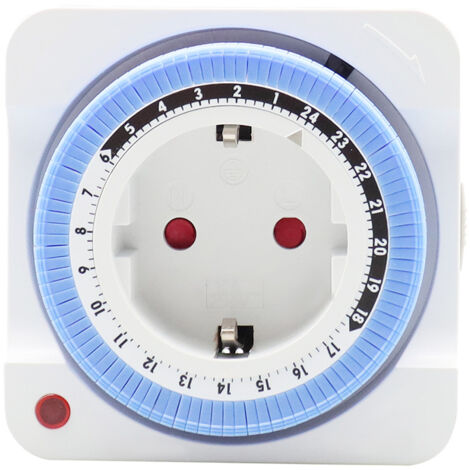 Minuteur Mécanique 24H Prise Programmable EU 230V pour Contrôle Électrique Intérieur