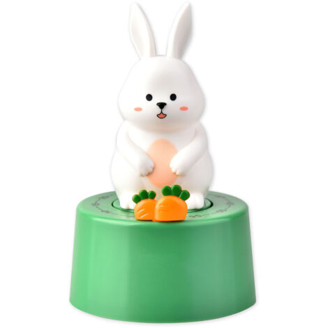 Minuteur mécanique 60 minutes avec alarme sonore et lumineuse, design animal cartoon magnétique pour cuisine ou étude, facile à utiliser.
