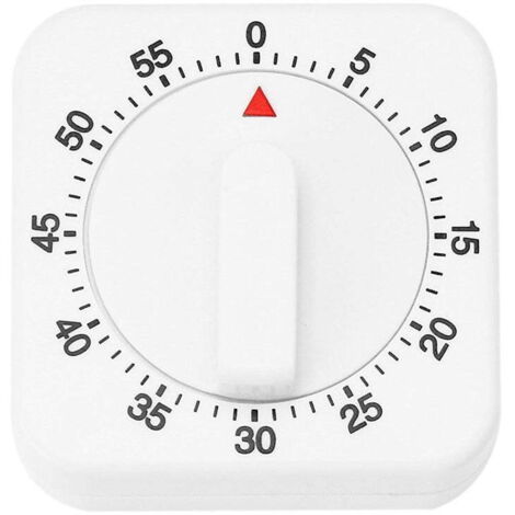 Minuteur mécanique de 60 minutes avec alarme, idéal pour la cuisine.