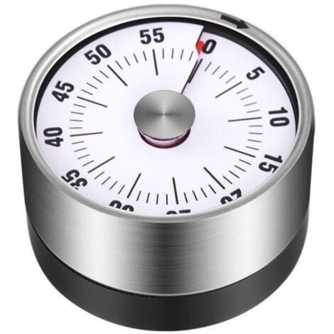 Minuteur mécanique en acier inoxydable pour étudiants, gestion du temps, minuteur de cuisine portable